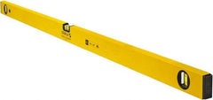 Stabila - 48" Long 3 Vial Box Beam Level - Aluminum, Yellow, 2 Plumb & 1 Level Vials - Industrial Tool & Supply