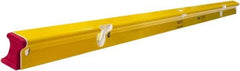 Stabila - 72" Long 3 Vial R-Beam Level - Aluminum, Yellow, 2 Plumb & 1 Level Vials - Industrial Tool & Supply