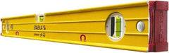 Stabila - Magnetic 24" Long 3 Vial Box Beam Level - Aluminum, Yellow, 2 Plumb & 1 Level Vials - Industrial Tool & Supply