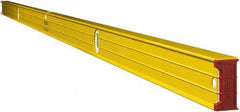 Stabila - 96" Long 3 Vial Box Beam Level - Aluminum, Yellow, 2 Plumb & 1 Level Vials - Industrial Tool & Supply