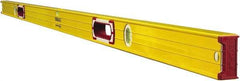 Stabila - 72" Long 3 Vial Box Beam Level - Aluminum, Yellow, 2 Plumb & 1 Level Vials - Industrial Tool & Supply