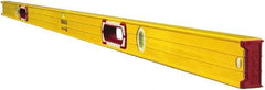 Stabila - 78" Long 3 Vial Box Beam Level - Aluminum, Yellow, 2 Plumb & 1 Level Vials - Industrial Tool & Supply