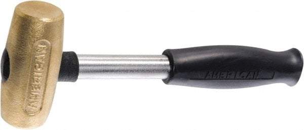 American Hammer - 4 Lb Head 1-5/8" Face Brass Hammer - 13" OAL, Composite Handle - Industrial Tool & Supply