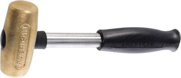 American Hammer - 3 Lb Head 1-3/4" Face Brass Hammer - 13" OAL, Composite Handle - Industrial Tool & Supply