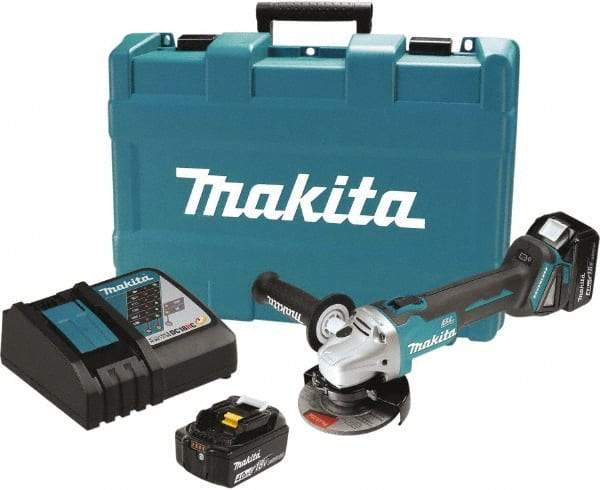 Makita - 4-1/2" Wheel Diam, 8,500 RPM, Cordless Cutoff & Cutoff-Grinder Tool - Straight Handle, Battery Included - Industrial Tool & Supply