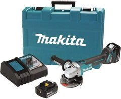 Makita - 4-1/2" Wheel Diam, 8,500 RPM, Cordless Cutoff & Cutoff-Grinder Tool - Straight Handle, Battery Included - Industrial Tool & Supply