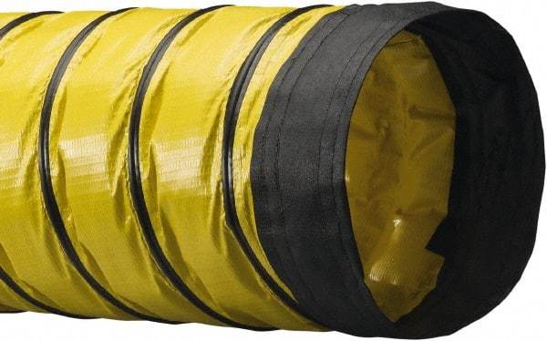Flexaust - 16" ID, 0.8 Hg Vac Rating, 1.3 psi, Polyester Vacuum & Duct Hose - 25' Long, YellowithBlack, 9.6" Bend Radius, -20 to 180°F - Industrial Tool & Supply