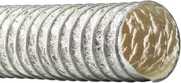 Flexaust - 12" ID, 1.5 Hg Vac Rating, 4.5 psi, Fiberglass Vacuum & Duct Hose - 25' Long, Silver, 8-1/2" Bend Radius, -65 to 1,050°F - Industrial Tool & Supply