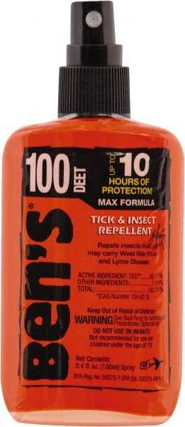 Ben's - 3.4 oz 100% DEET Pump Spray - For Ticks, Mosquitos, Disease Carrying Insects - Industrial Tool & Supply