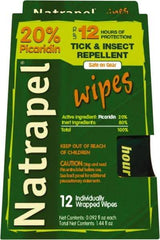 Natrapel - 12 Count 20% Picaridin Towelette - For Mosquitos, Ticks - Industrial Tool & Supply