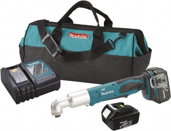 Makita - 18 Volt, 1/4" Drive, 530 In/Lb Torque, Cordless Impact Driver - Inline Handle, 2000 RPM, 2 Lithium-Ion Batteries Included - Industrial Tool & Supply