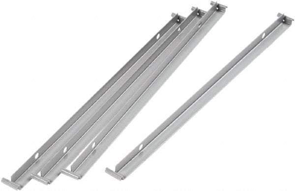 ALERA - 18" Wide x 2" High x 2" Deep, 0 Drawer Hangrail - Aluminum, Silver - Industrial Tool & Supply