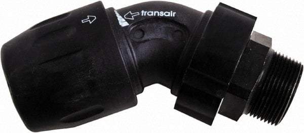 Transair - 1-1/2" ID, 40mm OD, 45° Male Elbow - Plastic, 232 Max psi, 2 Male NPT - Industrial Tool & Supply