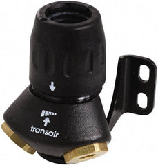 Transair - 1/2" ID, 16.5mm OD, 45° Two Port Wall Bracket - Plastic, 232 Max psi, 1/2 & 1/4 Female NPT, 3-5/16" Long - Industrial Tool & Supply