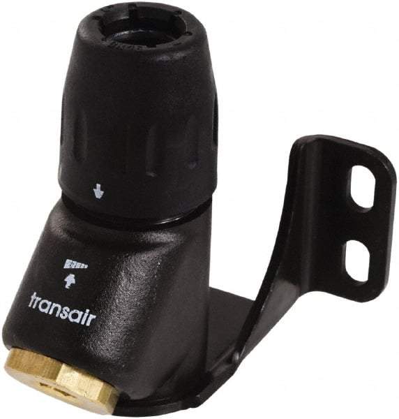 Transair - 1/2" ID, 16.5mm OD, 45° One Port Wall Bracket - Plastic, 232 Max psi, 1/2 & 1/4 Female NPT, 3-5/16" Long - Industrial Tool & Supply