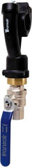 Transair - 1-1/2" ID, 40mm OD, Wall Bracket with Ball Valve - Plastic, 232 Max psi, 1/2 Female NPT, 10-5/8" Long - Industrial Tool & Supply