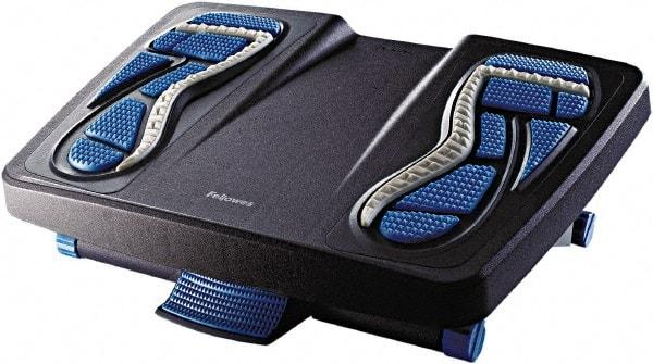FELLOWES - 17-7/8" Wide, 6-1/2" High Foot Rest - Charcoal, Blue & Gray - Industrial Tool & Supply