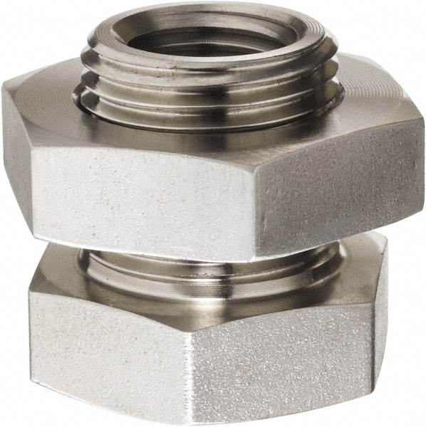 Made in USA - 3/4" Grade 316 Stainless Steel Pipe Anchor Coupling with Locknut - FNPT End Connections, 4,000 psi - Industrial Tool & Supply