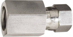Made in USA - 3/4" Tube OD, 37° Stainless Steel Flared Tube Swivel Connector - 1-1/16-12 NPT, Female Flare x FNPT Ends - Industrial Tool & Supply