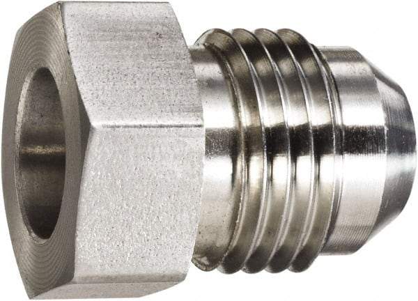 Made in USA - 3/8" Tube OD, 37° Stainless Steel Flared Tube OD Socket - 9/16-18 Weld x Male Flare Ends - Industrial Tool & Supply