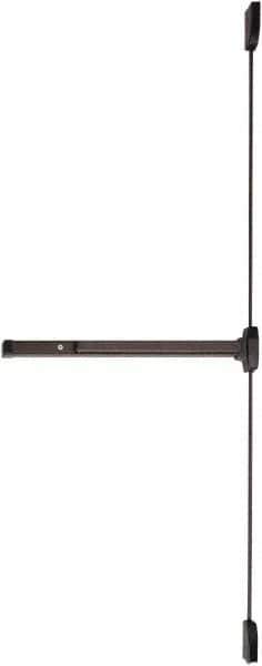 Falcon - Nonhanded, Medium Duty Vertical Rod - Dark Bronze Finish, 4" Max Door Width, Grade 1 - Industrial Tool & Supply