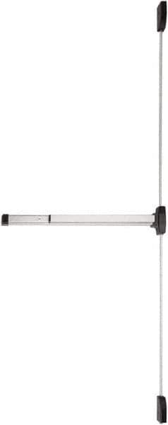 Falcon - Nonhanded, Medium Duty Vertical Rod - Satin Chrome Finish, 4" Max Door Width, Grade 1 - Industrial Tool & Supply