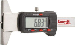 SPI - 0mm to 30mm Steel Electronic Depth Gage - 0.03mm Accuracy, 0.01mm Resolution, 60mm Base Length - Industrial Tool & Supply