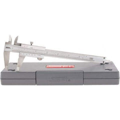 SPI - 0 to 6" Stainless Steel Vernier Caliper - 0.0010" Graduation, 40mm Jaw Depth, 0.001" Accuracy, Includes Depth Measurement Rod & Inside Diam Jaws, Includes NIST Traceability Certificate - Industrial Tool & Supply