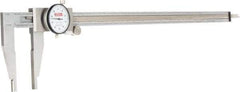 SPI - 0" to 18" Range, 0.001" Graduation, 0.1" per Revolution, Dial Caliper - White Face, 3.125" Jaw Length, Accurate to 0.0020" - Industrial Tool & Supply