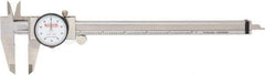 SPI - 0" to 8" Range, 0.001" Graduation, 0.1" per Revolution, Dial Caliper - White Face, 1.97" Jaw Length, Accurate to 0.0015" - Industrial Tool & Supply