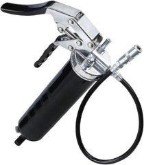 lumax - 7,000 Max psi, Flexible Pistol Grease Gun - 14 oz Capacity, 1/8 Thread Outlet, 25 Strokes per oz, 3-Way Fill - Industrial Tool & Supply