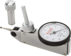 SPI - 0.5mm Range, 0.01mm Dial Graduation, Horizontal Dial Test Indicator - 32mm White Dial, 0-25-0 Dial Reading, Accurate to 0.013mm - Industrial Tool & Supply