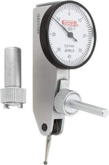 SPI - 0.8mm Range, 0.01mm Dial Graduation, Horizontal Dial Test Indicator - 32mm White Dial, 0-40-0 Dial Reading, Accurate to 0.013mm - Industrial Tool & Supply