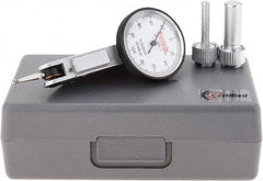 SPI - 0.2mm Range, 0.002mm Dial Graduation, Horizontal Dial Test Indicator - 32mm White Dial, 0-100-0 Dial Reading, Accurate to 0.004mm - Industrial Tool & Supply