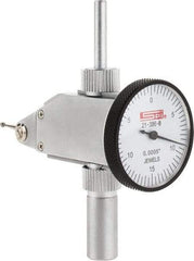 SPI - 0.03" Range, 0.0005" Dial Graduation, Vertical Dial Test Indicator - 1-1/4" White Dial, 0-15-0 Dial Reading, Accurate to 0.0005" - Industrial Tool & Supply
