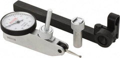SPI - 8 Piece, 0mm to 0.5mm Measuring Range, 32mm Dial Diam, 0-25-0 Dial Reading, White Dial Test Indicator Kit - 0.013mm Accuracy, 17.3mm Contact Point Length, 2mm Ball Diam, 0.01mm Dial Graduation - Industrial Tool & Supply