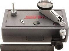 SPI - 8 Piece, 0" to 0.03" Measuring Range, 1-1/4" Dial Diam, 0-15-0 Dial Reading, Black Dial Test Indicator Kit - 0.0005" Accuracy, 0.64" Contact Point Length, 0.079" Ball Diam, 0.0005" Dial Graduation - Industrial Tool & Supply