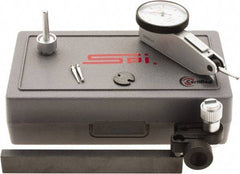 SPI - 8 Piece, 0" to 0.008" Measuring Range, 1-1/4" Dial Diam, 0-4-0 Dial Reading, White Dial Test Indicator Kit - 0.0001" Accuracy, 0.64" Contact Point Length, 0.079" Ball Diam, 0.0001" Dial Graduation - Industrial Tool & Supply