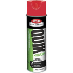 Krylon - 20 fl oz Red Marking Paint - 664' Coverage at 1" Wide, Water-Based Formula, 272 gL VOC - Industrial Tool & Supply
