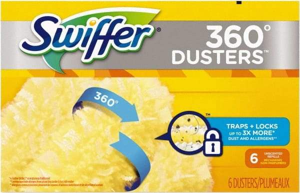 Swiffer - 6" Long Fiber & Plastic Duster - 6" OAL, Yellow - Industrial Tool & Supply
