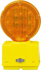PRO-SAFE - Solar Barricade Lamp - 2 Lb, Yellow & Amber - Industrial Tool & Supply