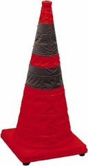 PRO-SAFE - 28" High, Orange Collapsible Traffic Cone - 14" Base Width, 4 Lb - Industrial Tool & Supply