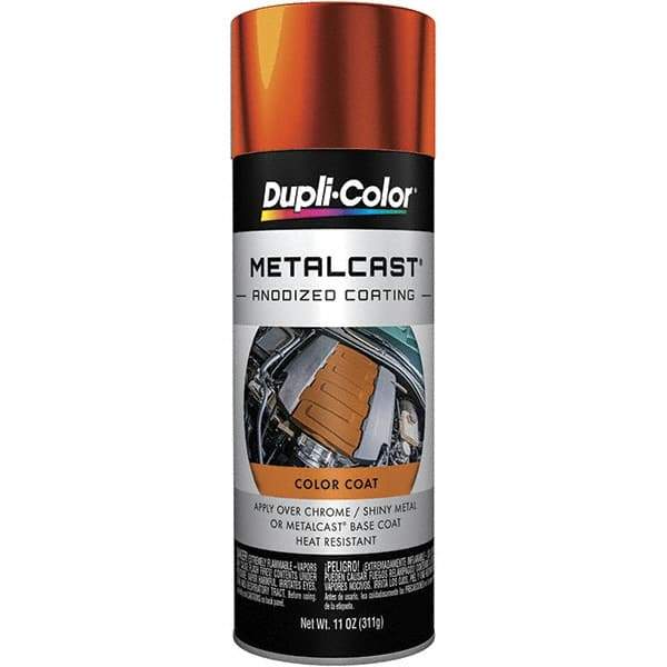 Dupli-Color - 11 oz Orange Anodized Automotive Heat Resistant Paint - Metallic Finish, 500°F Max Temp, Comes in Aerosol Can - Industrial Tool & Supply