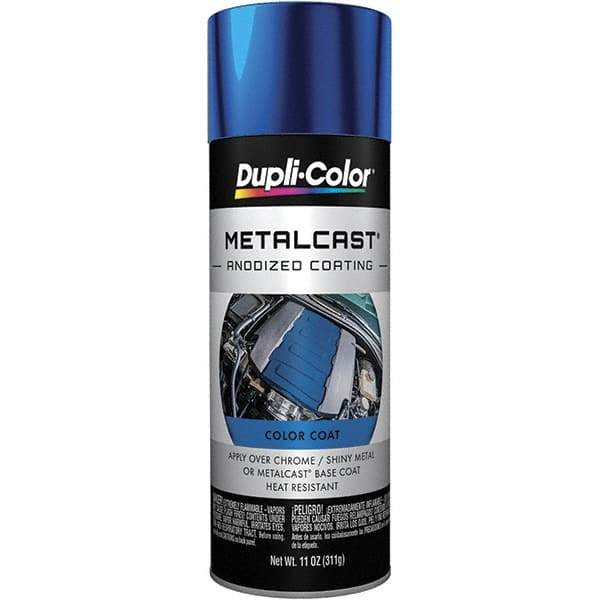 Dupli-Color - 11 oz Blue Anodized Automotive Heat Resistant Paint - Metallic Finish, 500°F Max Temp, Comes in Aerosol Can - Industrial Tool & Supply