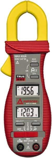 Amprobe - ACD-14-PRO, CAT III, Digital True RMS HVAC Clamp Meter with 1.18" Clamp On Jaws - 600 VAC/VDC, 600 AC Amps, Measures Voltage, Capacitance, Current, microAmps, Resistance, Temperature - Industrial Tool & Supply