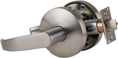 Falcon - Grade 1 Classroom Lever Lockset for 1-3/8" Thick Doors - 2-3/4" Back Set, No Cylinder, Steel, Satin Chrome Finish - Industrial Tool & Supply