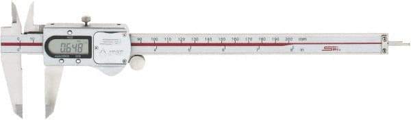 SPI - 0 to 200mm Range, 0.01mm Resolution, IP67 Electronic Caliper - Stainless Steel with 50mm Stainless Steel Jaws, 0.03mm Accuracy - Industrial Tool & Supply