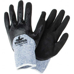 MCR Safety - Size L, ANSI Cut Lvl A4, Puncture Lvl 2, Abrasion Lvl 5, Nitrile Coated Cut Resistant Gloves - Industrial Tool & Supply