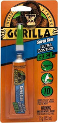 Gorilla Glue - 0.53 oz Tube Clear Super Glue - 24 hr Full Cure Time, Bonds to Most Surfaces - Industrial Tool & Supply