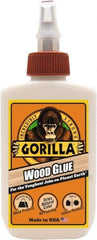 Gorilla Glue - 4 oz Bottle Natural Wood Glue - 3 to 4 hr Working Time, 24 hr Full Cure Time, Bonds to Cork Board & Wood - Industrial Tool & Supply